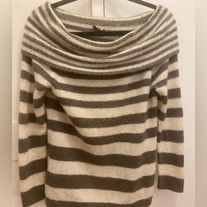 Reiss Off the Shoulder Striped Sweater